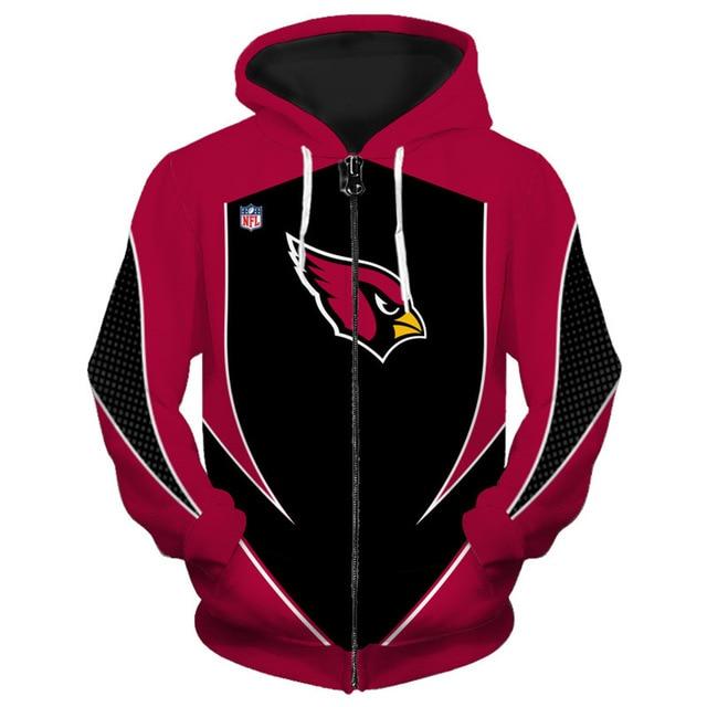 Arizona Cardinals Middle Logo 3D Printed Zipper Hoodie Jacket