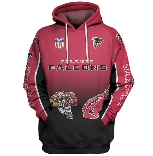 Atlanta Falcons Name In Sleeve 3D Pullover Hoodie
