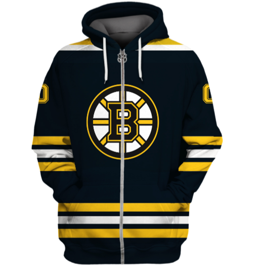Boston Bruins Symbol 3D Zipper Hoodie Jacket