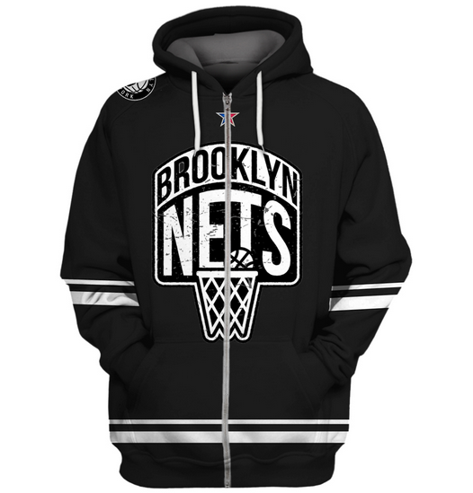 Brooklyn Nets Logo 3D Printed Zipper Hoodie Jacket