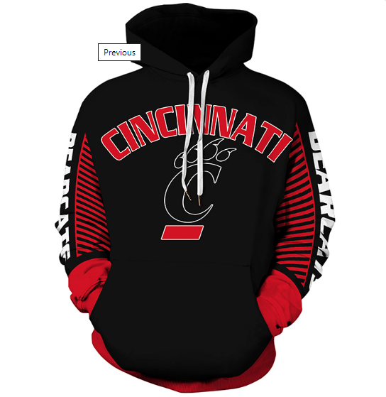 Cincinnati Bearcats Logo 3D Printed Pullover Hoodie
