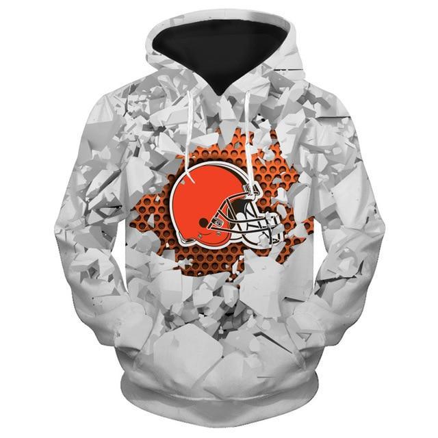 Cleveland Browns Beehives Pattern 3D Pullover Hoodie