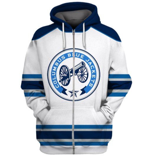 Columbus Blue Jackets Symbol 3D Zipper Hoodie Jacket
