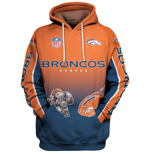 Denver Broncos Name In Sleeve 3D Pullover Hoodie