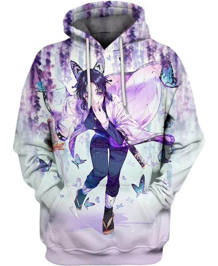 Kochou Shinobu - Demon Slayer - Kimetsu No Yaiba 3D Pullover Hoodie V4