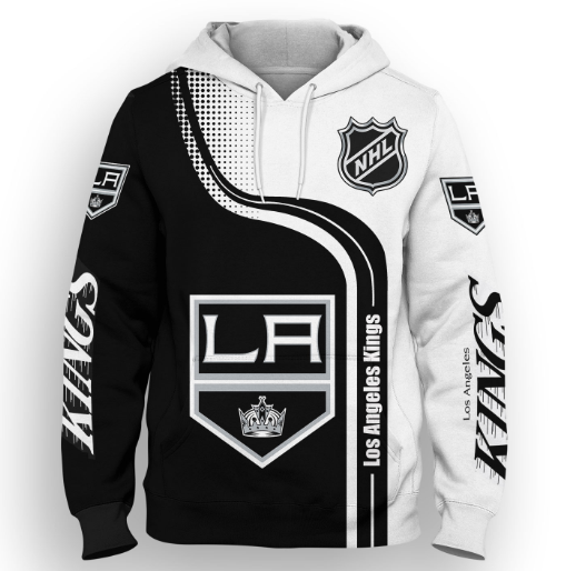 Los Angeles Kings Half Color 3D Printed Pullover Hoodie