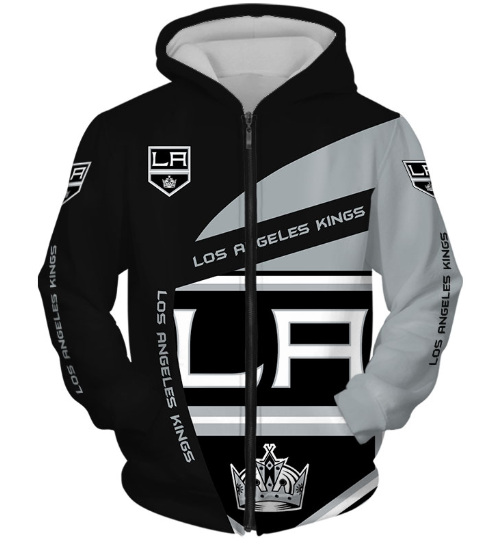 Los Angeles Kings Symbol 3D Printed Zipper Hoodie Jacket