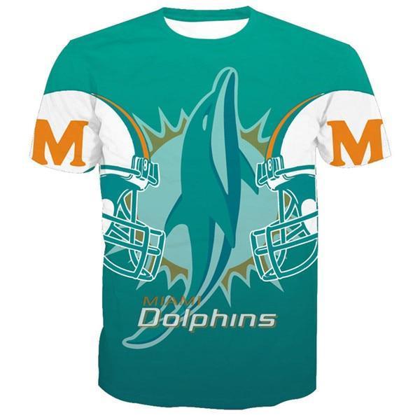 Miami Dolphins Stylized Green Logo 3D T-Shirt