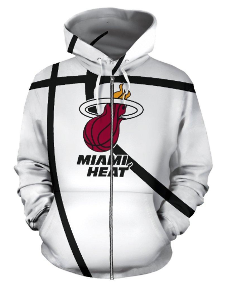 Miami Heat Simple 3D Printed Zipper Hoodie Jacket