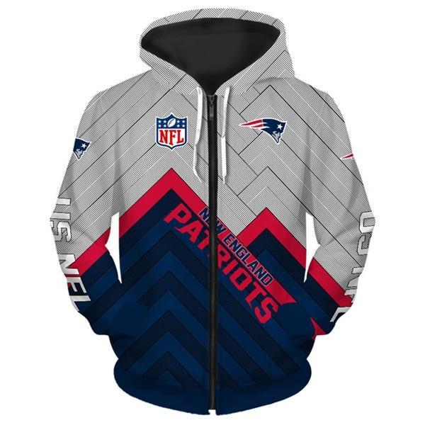 New England Patriots 3D Zipper Hoodie Jacket