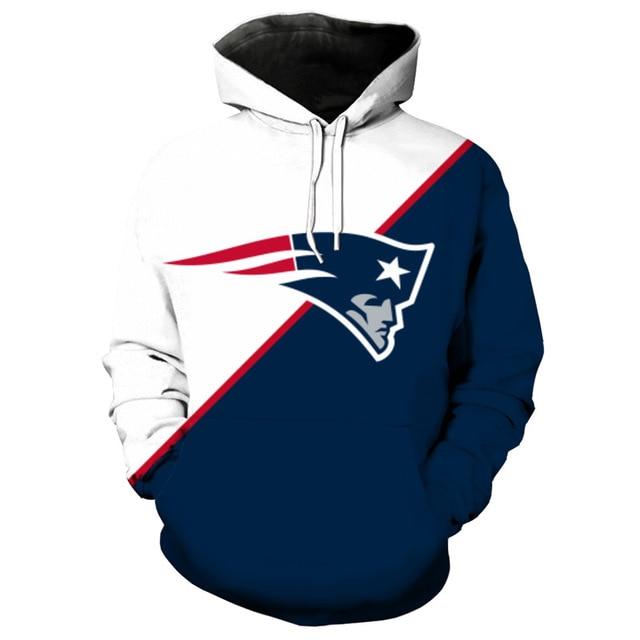 New England Patriots Logo 3D Printed Pullover Hoodie