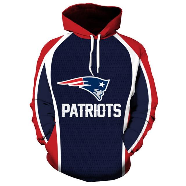 New England Patriots Logo With Short Name 3D Printed Pullover Hoodie