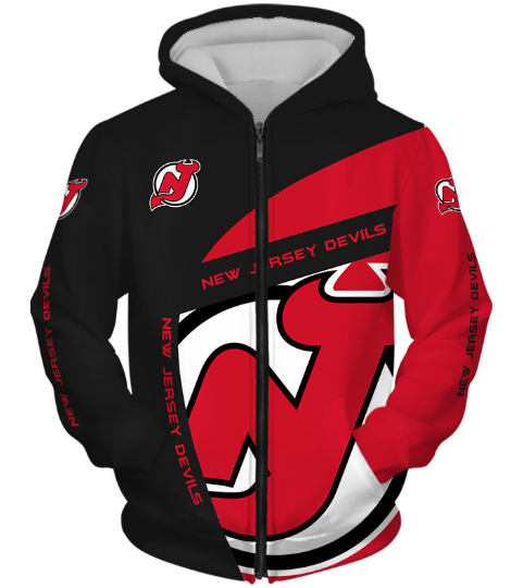 New Jersey Devils Symbol 3D Printed Zipper Hoodie Jacket