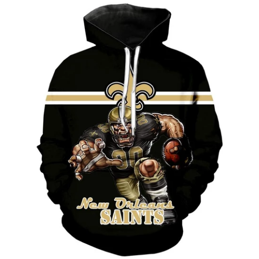 New Orleans Saints Symbol 3D Printed Pullover Hoodie