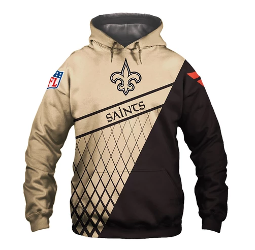 New Orleans Saints Top Logo 3D Pullover Hoodie