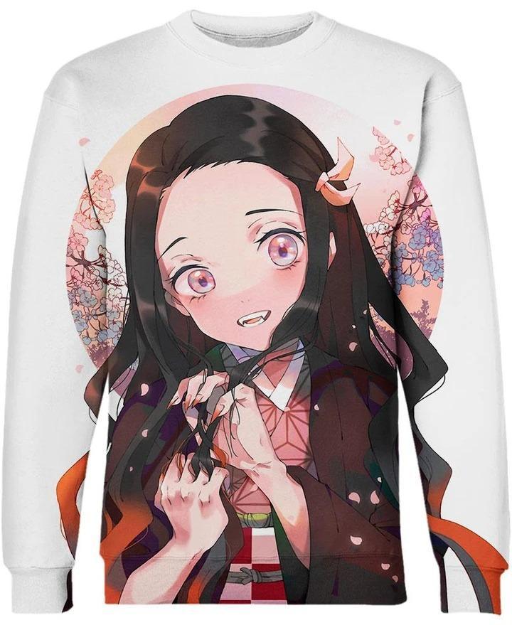 Nezuko Kamado - Demon Slayer - Kimetsu No Yaiba 3D Crewneck Sweatshirt V2