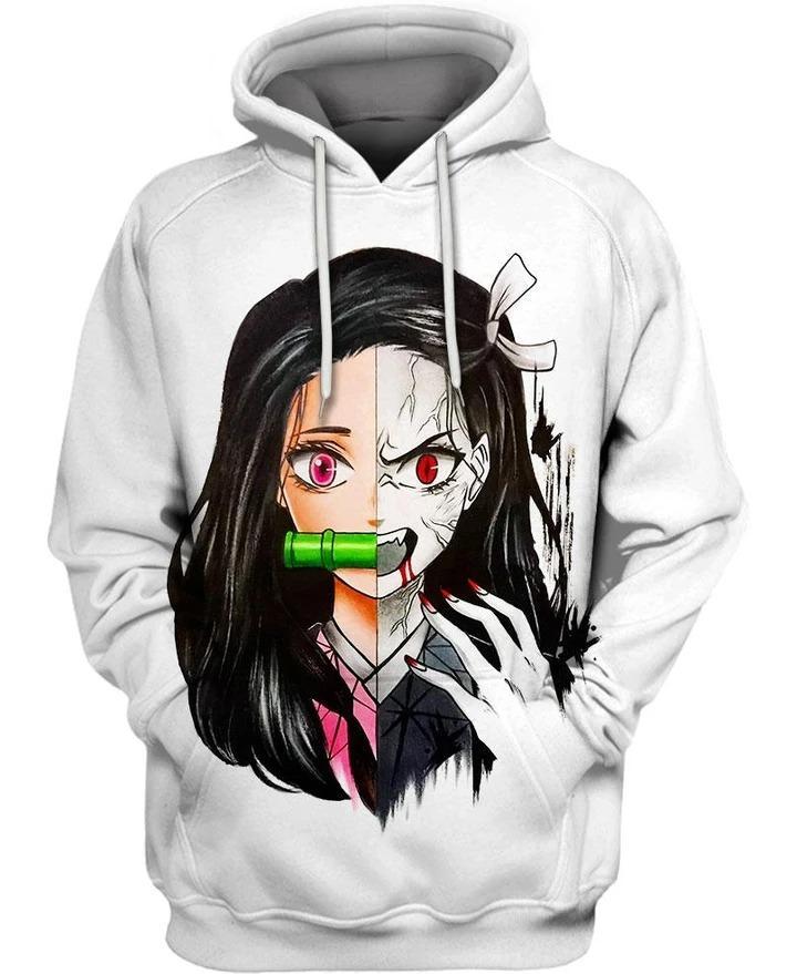 Nezuko Kamado - Demon Slayer - Kimetsu No Yaiba 3D Pullover Hoodie V6
