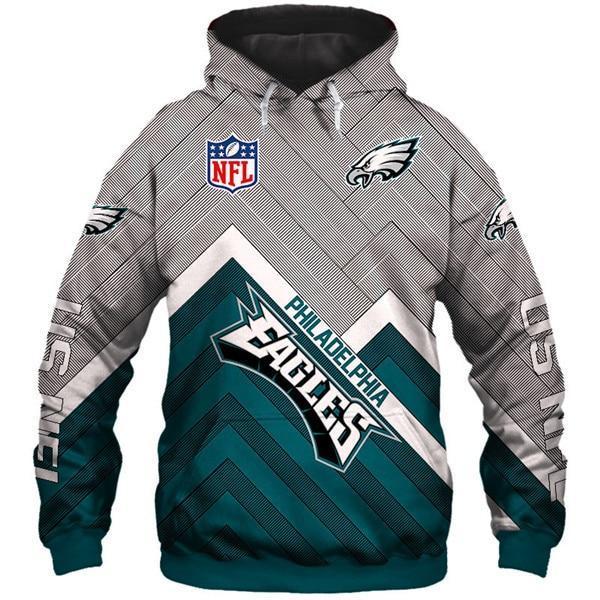 Philadelphia Eagles 3D Logo Name Printed Pullover Hoodie