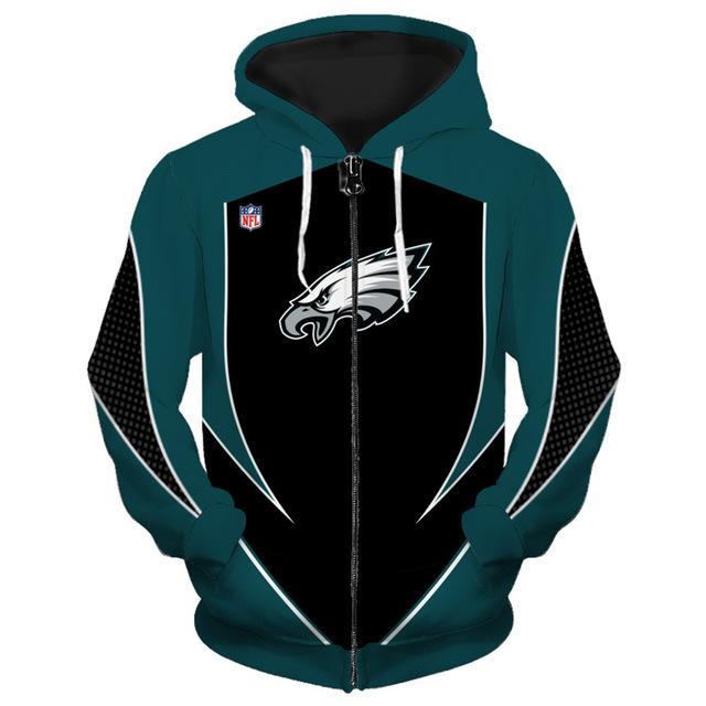 Philadelphia Eagles Middle Logo 3D Printed Zipper Hoodie Jacket