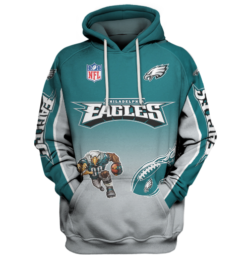 Philadelphia Eagles Name In Sleeve 3D Pullover Hoodie