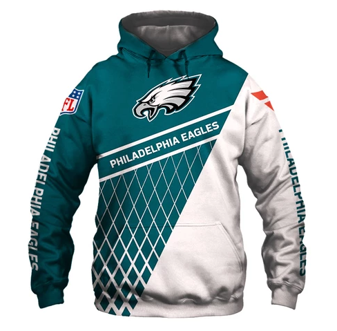 Philadelphia Eagles Top Logo 3D Pullover Hoodie