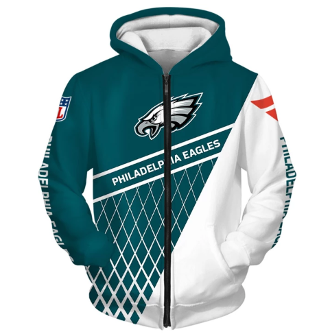 Philadelphia Eagles Top Logo 3D Zipper Hoodie Jacket