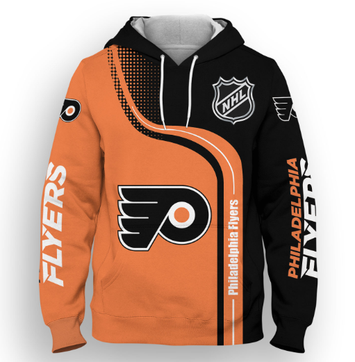 Philadelphia Flyers Half Color 3D Printed Pullover Hoodie