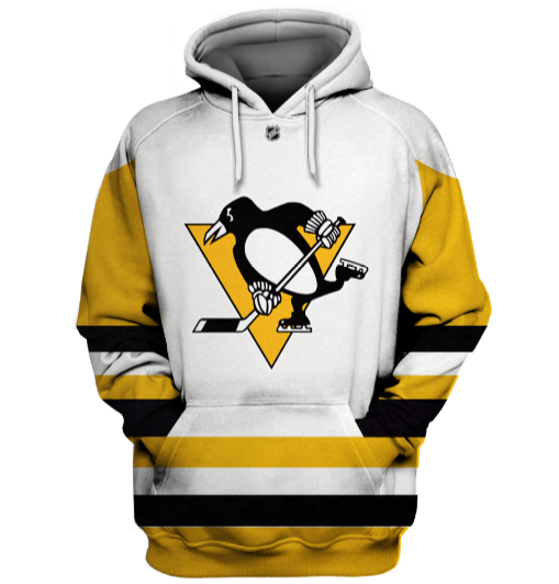 Pittsburgh Penguins Symbol White 3D Pullover Hoodie