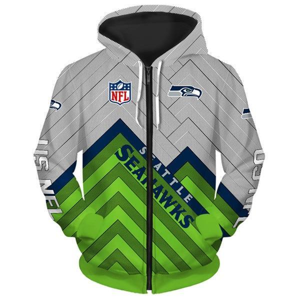 Seattle Seahawks 3D Zipper Hoodie Jacket