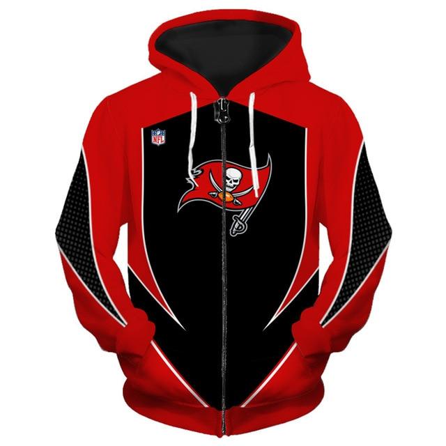 Tampa Bay Buccaneers Middle Logo 3D Printed Zipper Hoodie Jacket