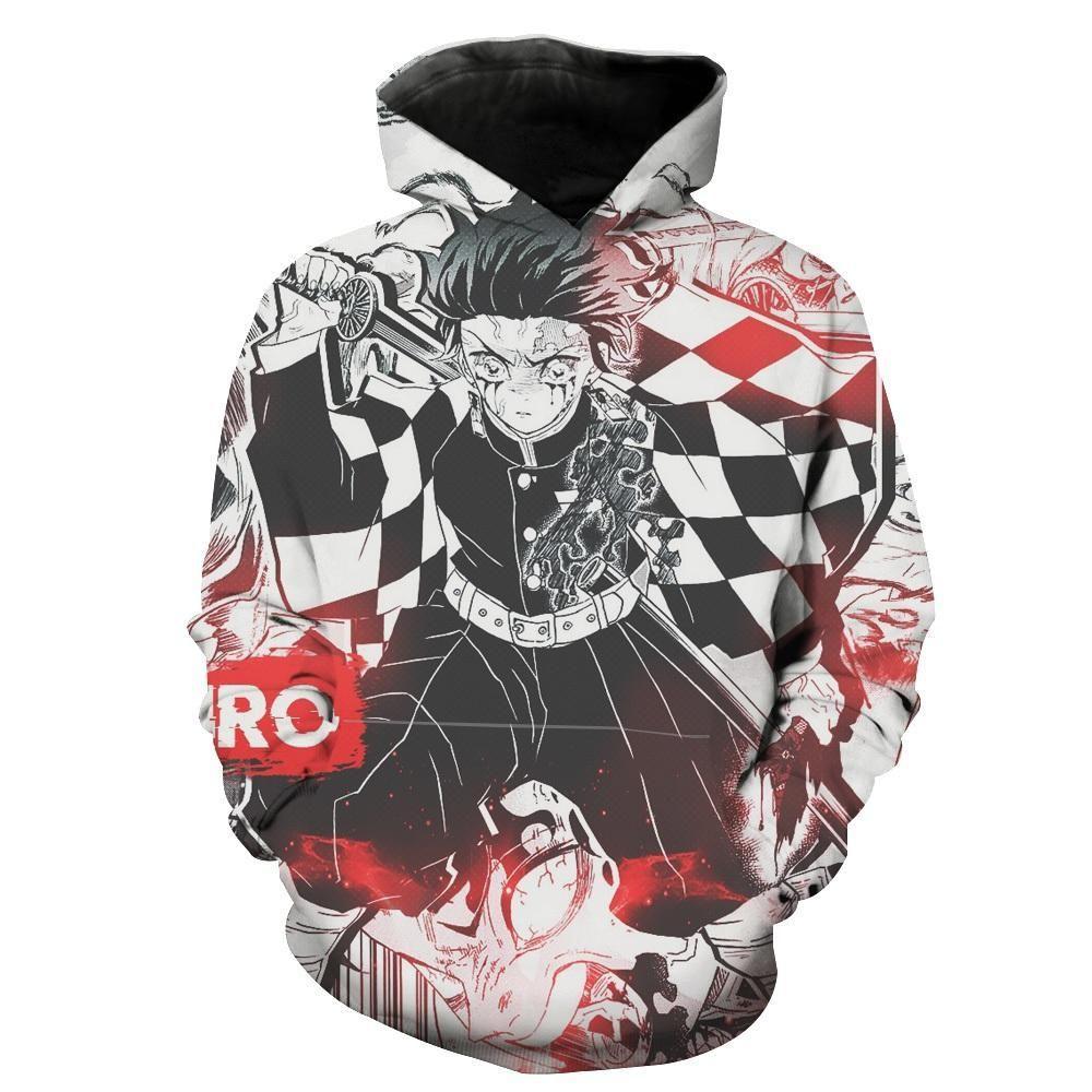Tanjiro Kamado - Demon Slayer - Kimetsu No Yaiba 3D Pullover Hoodie V1