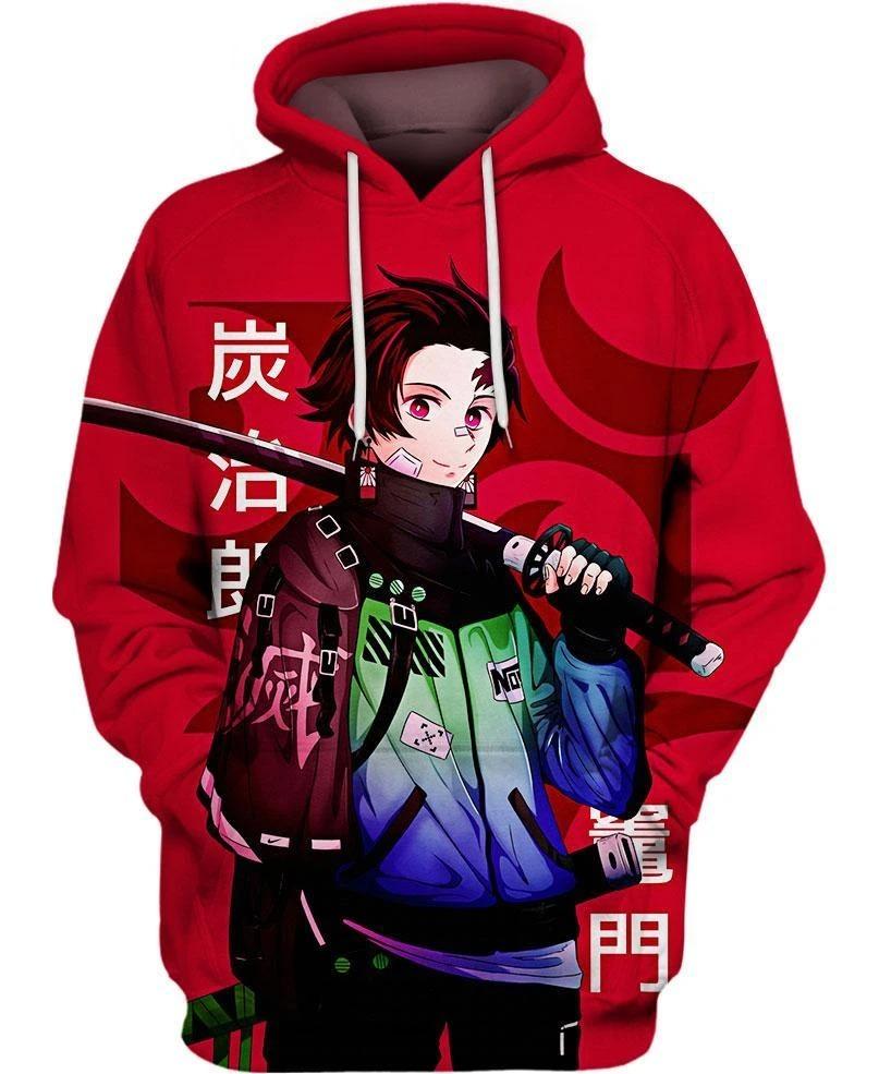 Tanjiro Kamado - Demon Slayer - Kimetsu No Yaiba 3D Pullover Hoodie V9