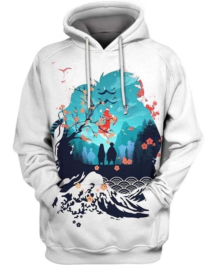 Tanjiro x Nezuko - Demon Slayer - Kimetsu No Yaiba 3D Pullover Hoodie V4