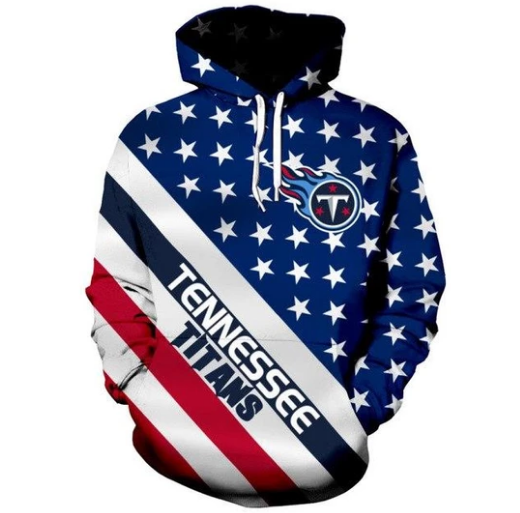 Tennessee Titans American Flag 3D Printed Pullover Hoodie