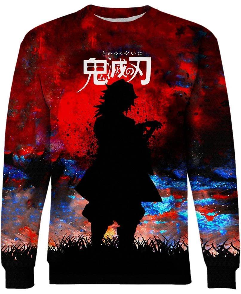 Tomioka Giyuu - Demon Slayer - Kimetsu No Yaiba 3D Crewneck Sweatshirt V2